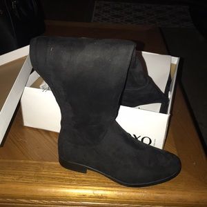 Over the knee suede boots